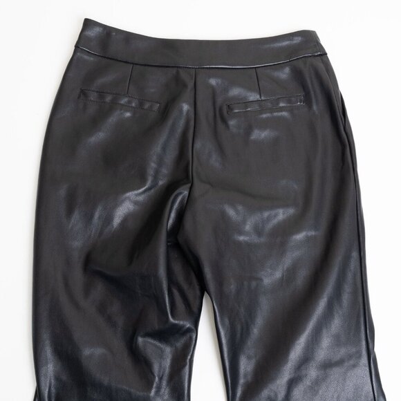 Anthropologie Avec Les Filles Faux Ever Leather Pants Flared Leg Trousers Black - Picture 11 of 13